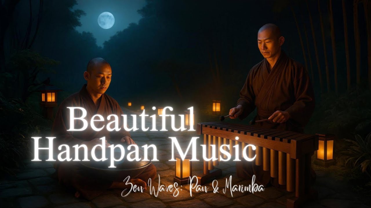 【Beautiful Handpan 01】Zen Waves: Pan & Marimba 12 Songs | for Relaxing / ハンドパン＆マリンバ