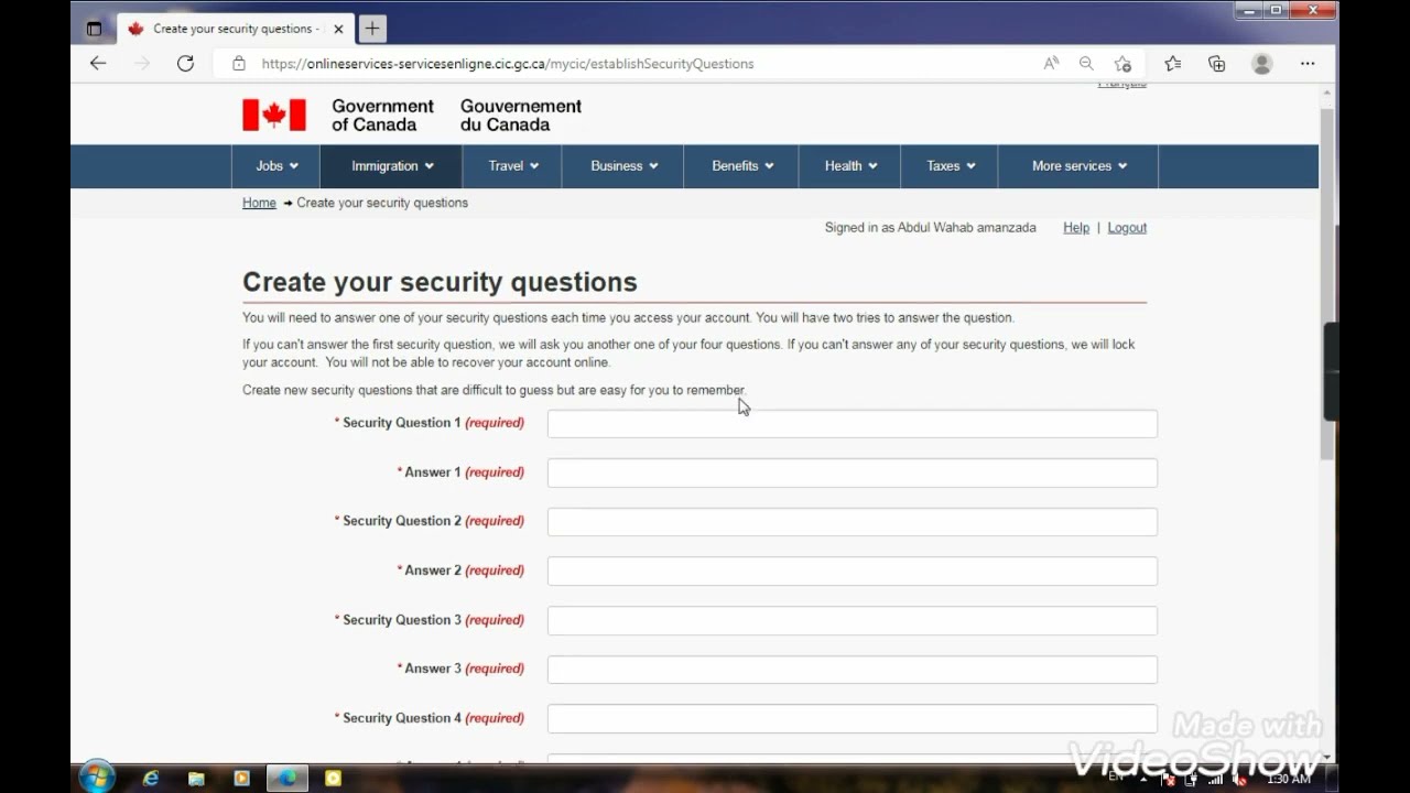 How to create account at Canada.ca