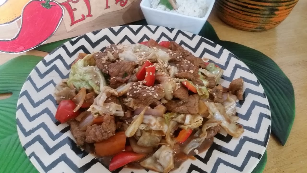 Saltado de res y col Estilo Thai |Sabroso y fácil |Beef and cabbage stir fry (Thai style) #elajicito