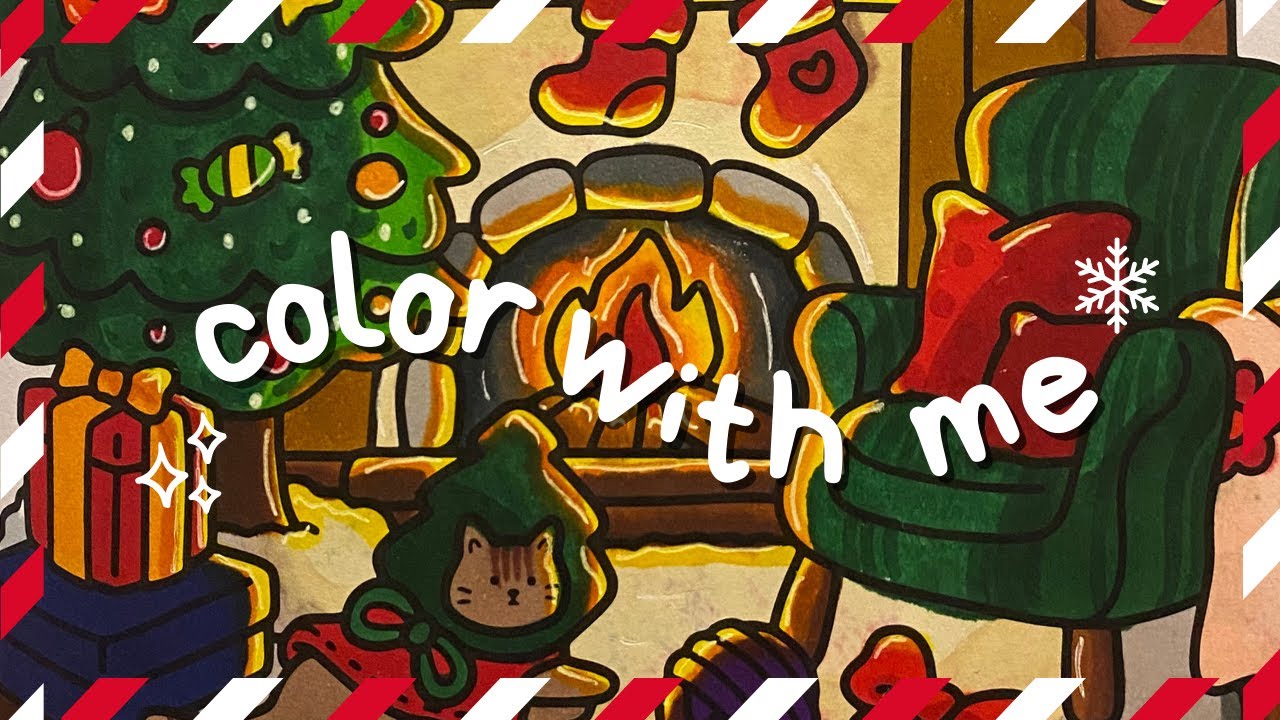 color with me: getting into the christmas spirit!!🕯️🎅🏻🎄🤎 | little corner by coco wyo | ohuhu markers
