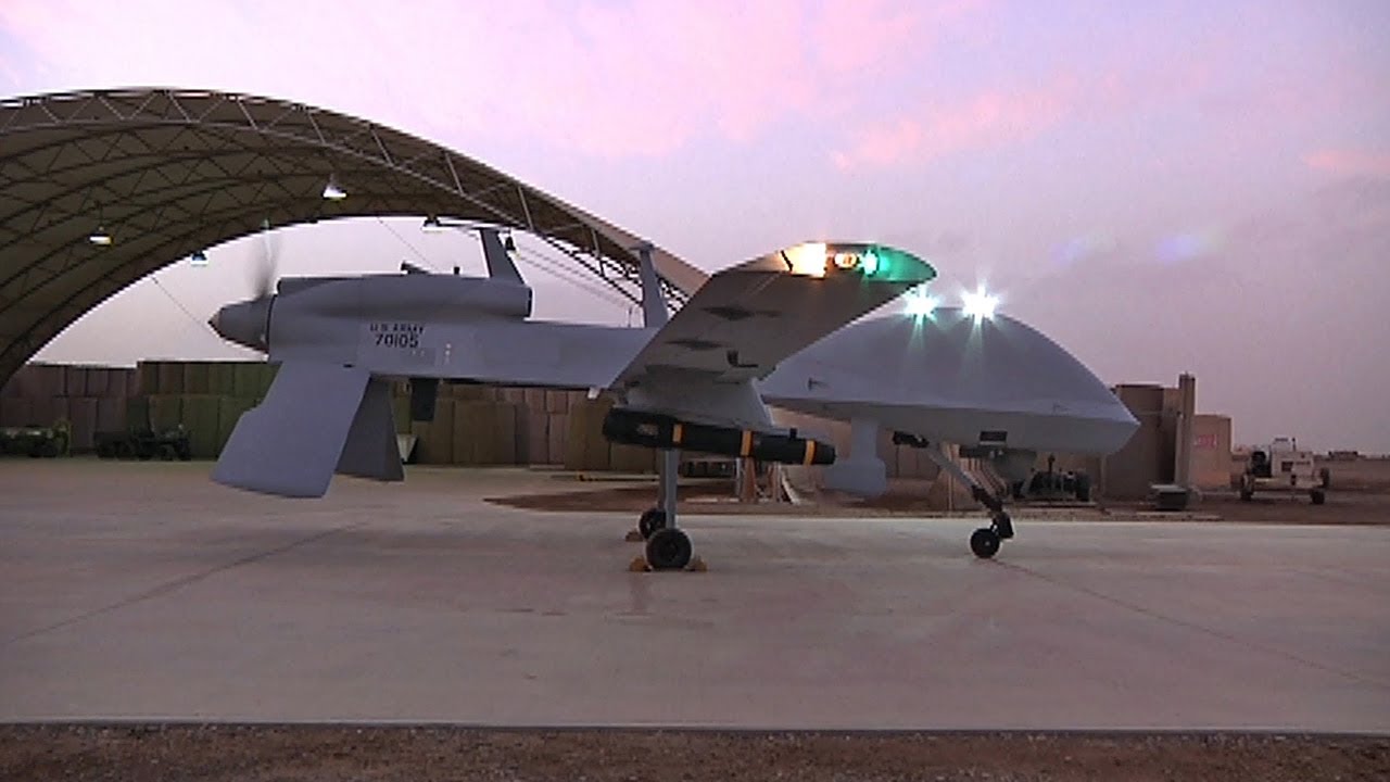 Gray Eagle UAV with Hellfire Missile