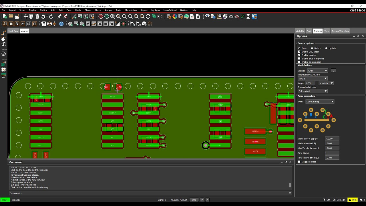 Cadence PCB Via Arrays