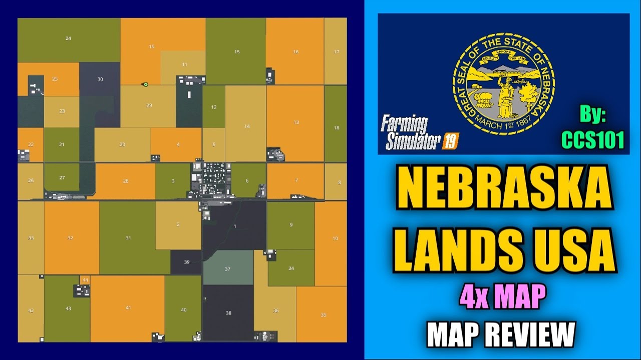 Nebraska Lands USA 4x Map Farming Simulator 19 Map Review