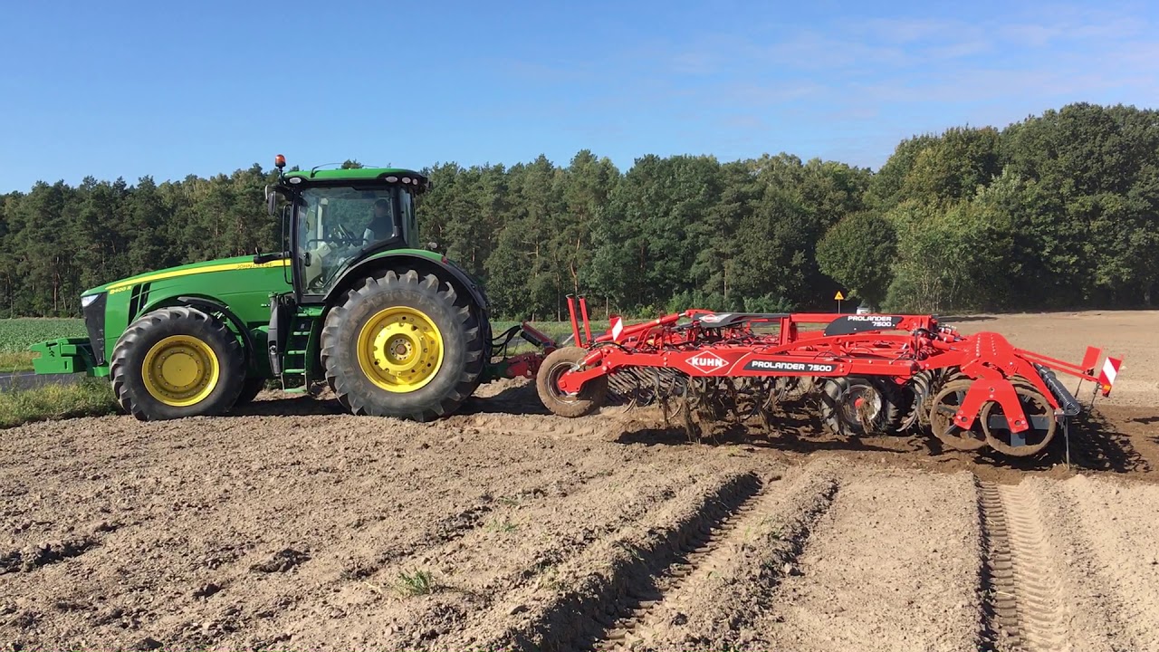 Pokaz kultywatorem KUHN Prolander 7500 z John Deere 8400R