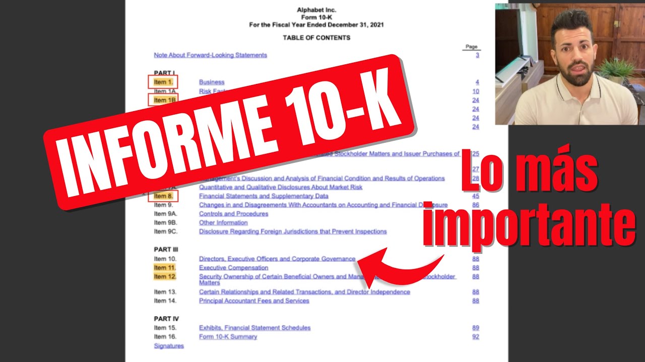 📌 C&oacute;mo ANALIZAR en un INFORME 10-K 📊 Lo m&aacute;s IMPORTANTE | Claves, Consejos y Atajos 👉
