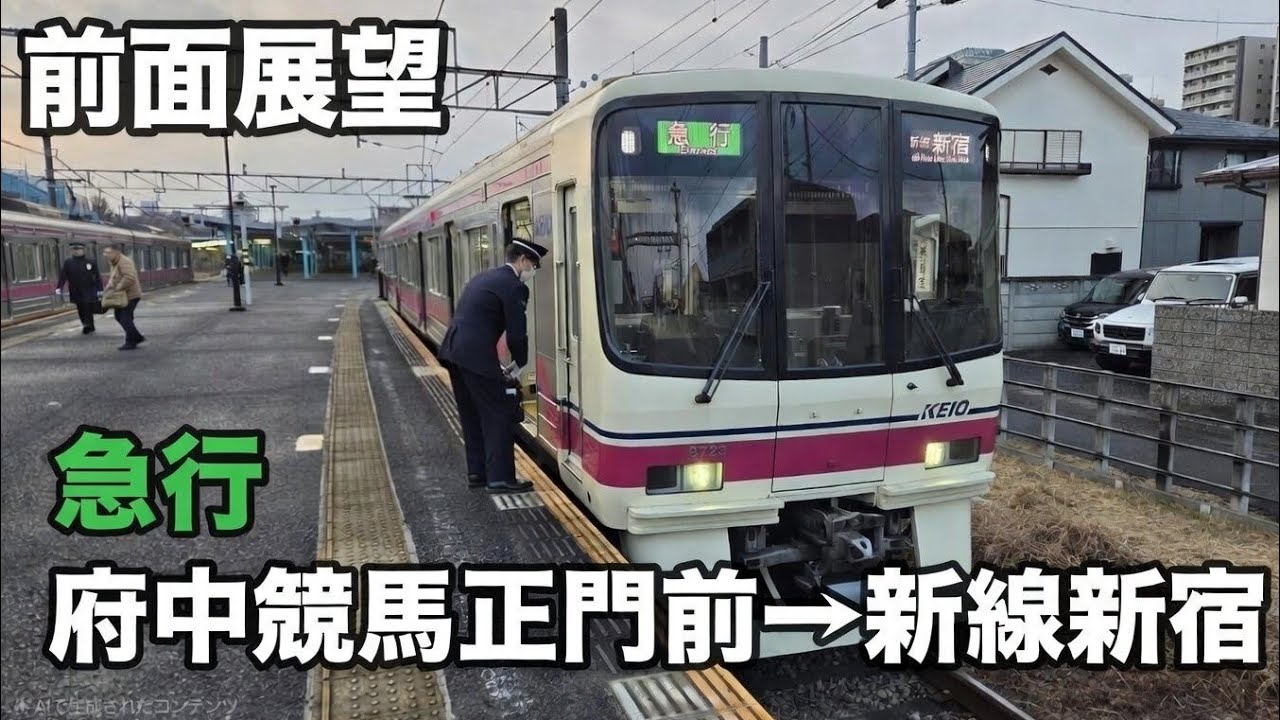 【前面展望】京王線 8000系8723F 急行新線新宿行き 府中競馬正門前→新線新宿