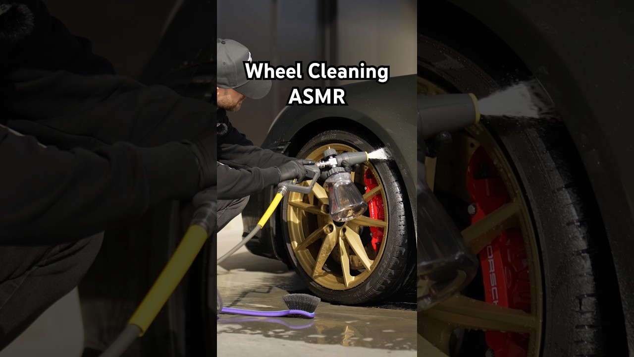 Dirty Porsche Wheel Cleaning ASMR 🛞🫧