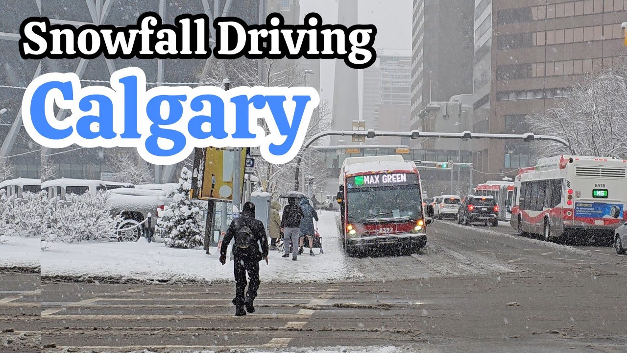 Snowfall Driving in Calgary Alberta Canada #Calgary #Alberta #Canada 