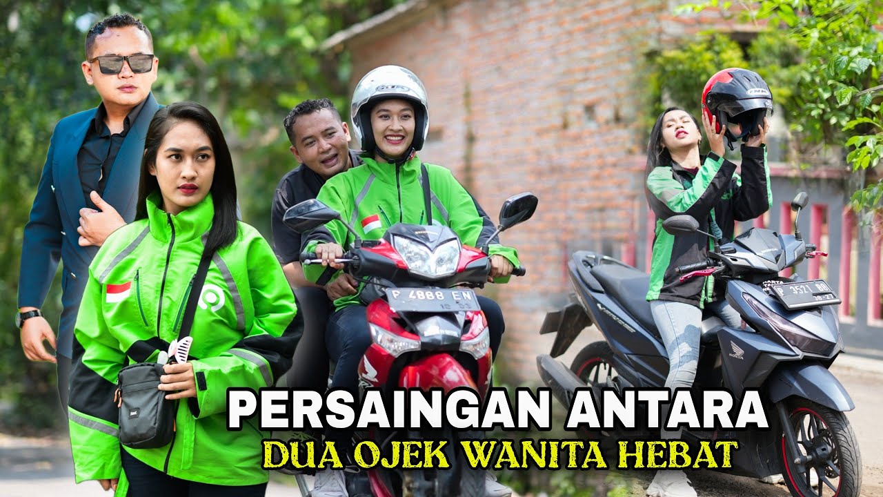 DUA OJEK WANITA❗BERSAING PELANGGAN NAMUN MALAH BERUJUNG PERTENGKARAN TAK LAMA PRIA INI MEMBANTU NYA
