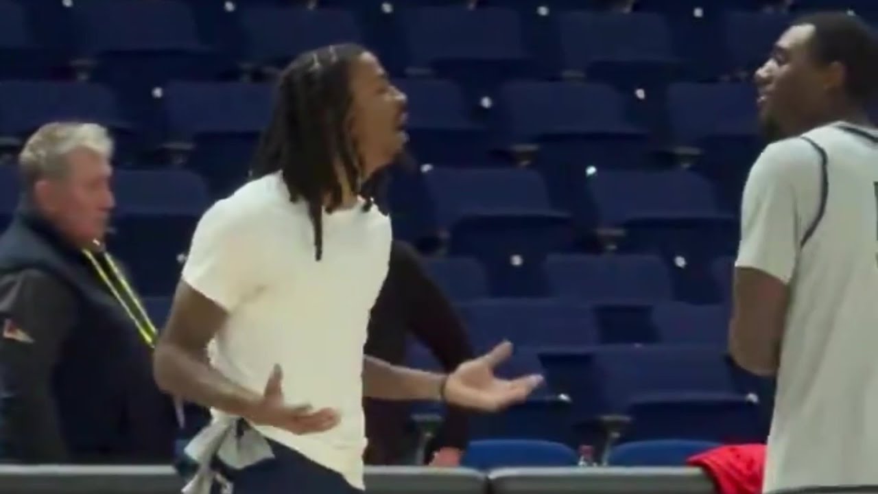 Watch- Heated exchange between Ja Morant and Vince Williams at shootaround today in Berlin