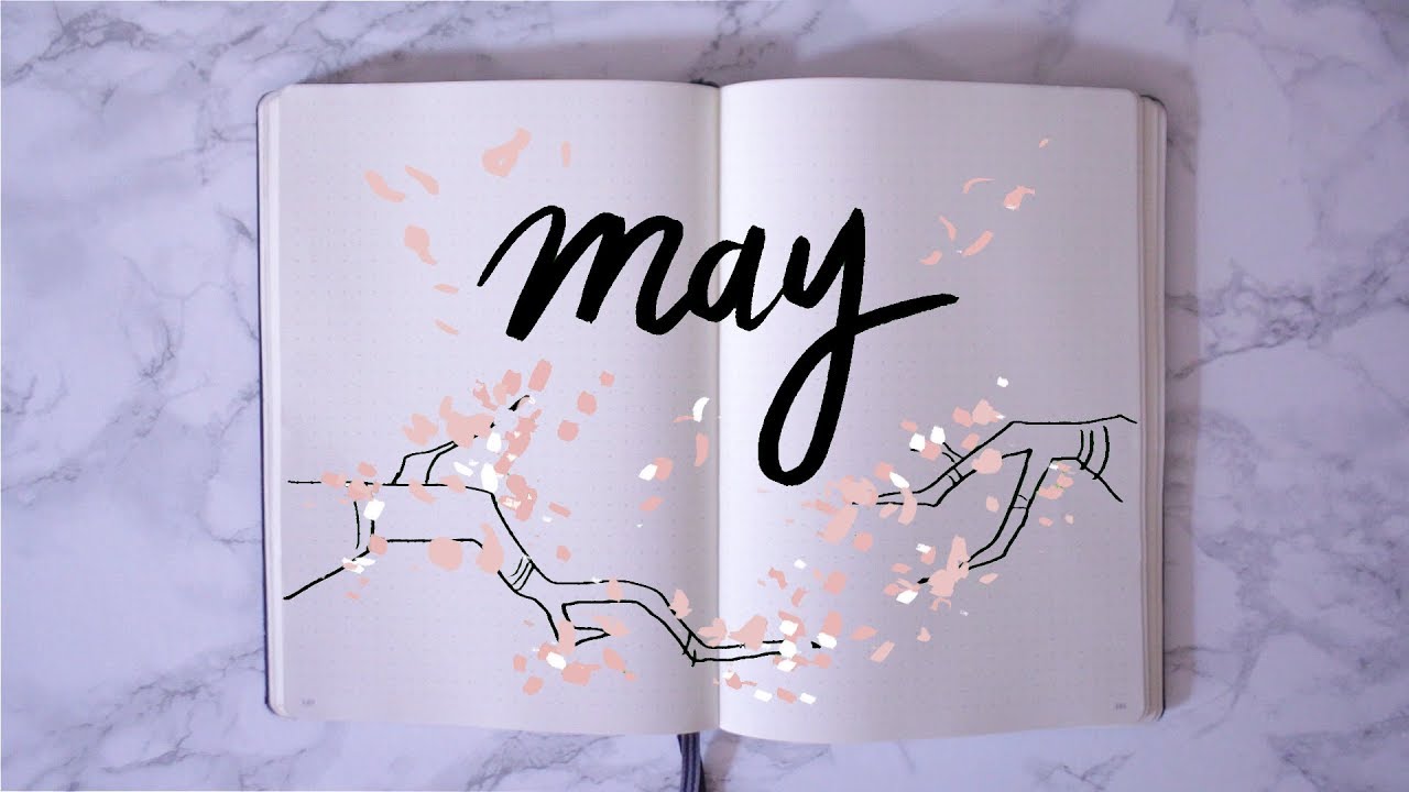 May Bullet Journal Plan With Me // cherry blossoms theme