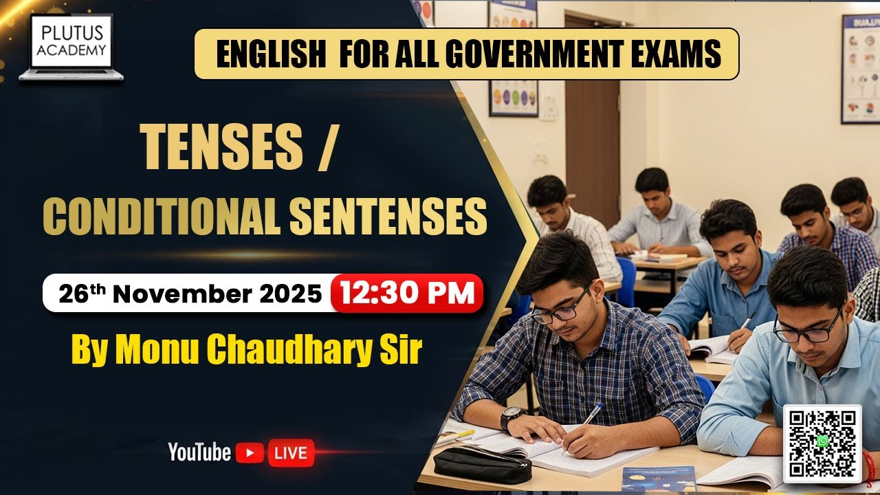 Tenses & Conditional Sentences | English | By Monu Sir | Plutus Academy | #SSC #Bank