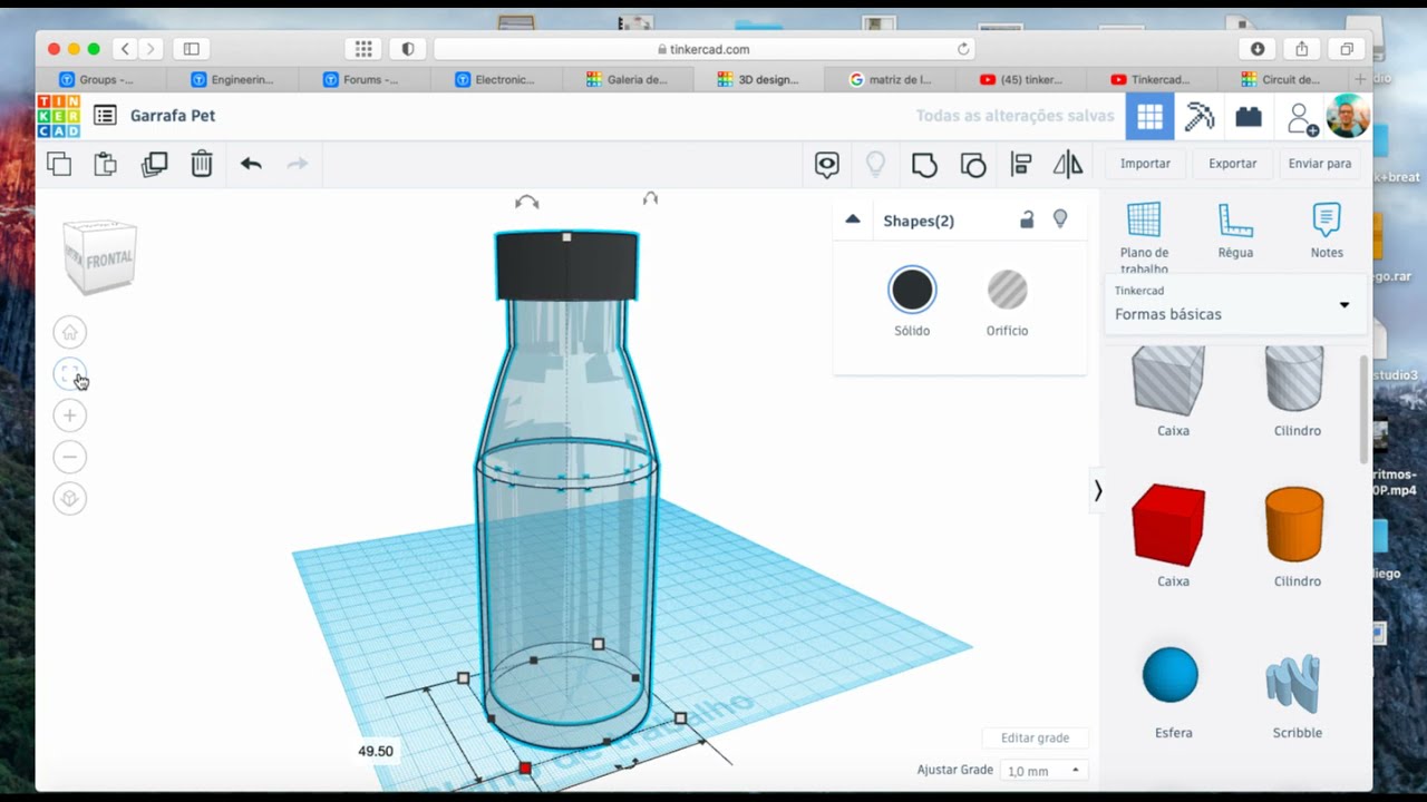 Como fazer uma Garrafa Pet no Tinkercad - Impressão e modelagem 3D