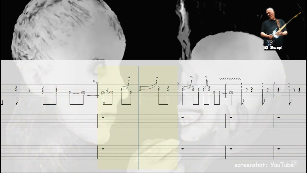 Dark and Velvet Nights - David GIlmour -  Tablature sur bande son