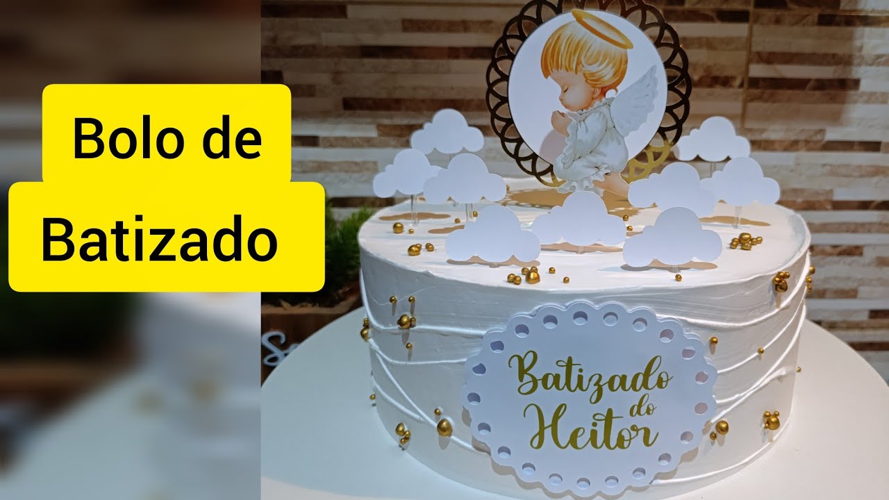 BOLO DE BATIZADO MENINO/TAMANHO 25X10 