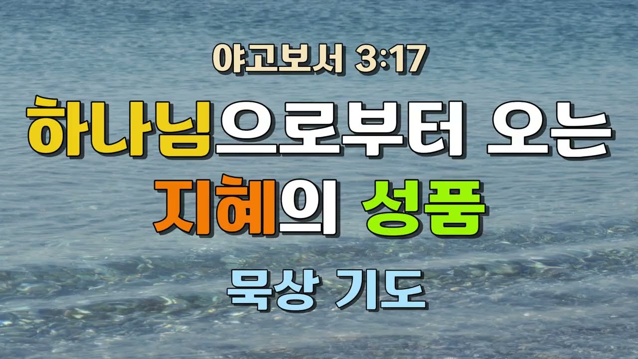 하나님으로부터 오는 지혜 | 야고보서 3:17 | 묵상 기도