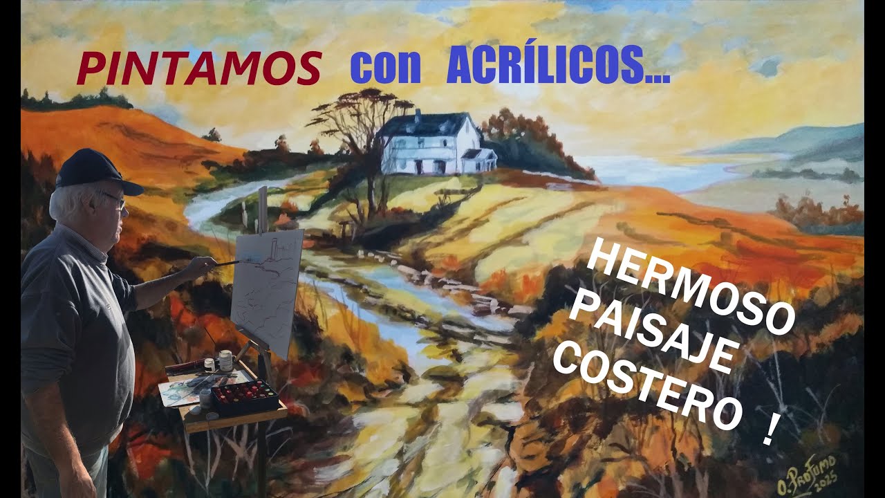 Pintamos un hermoso paisaje  costero !..
