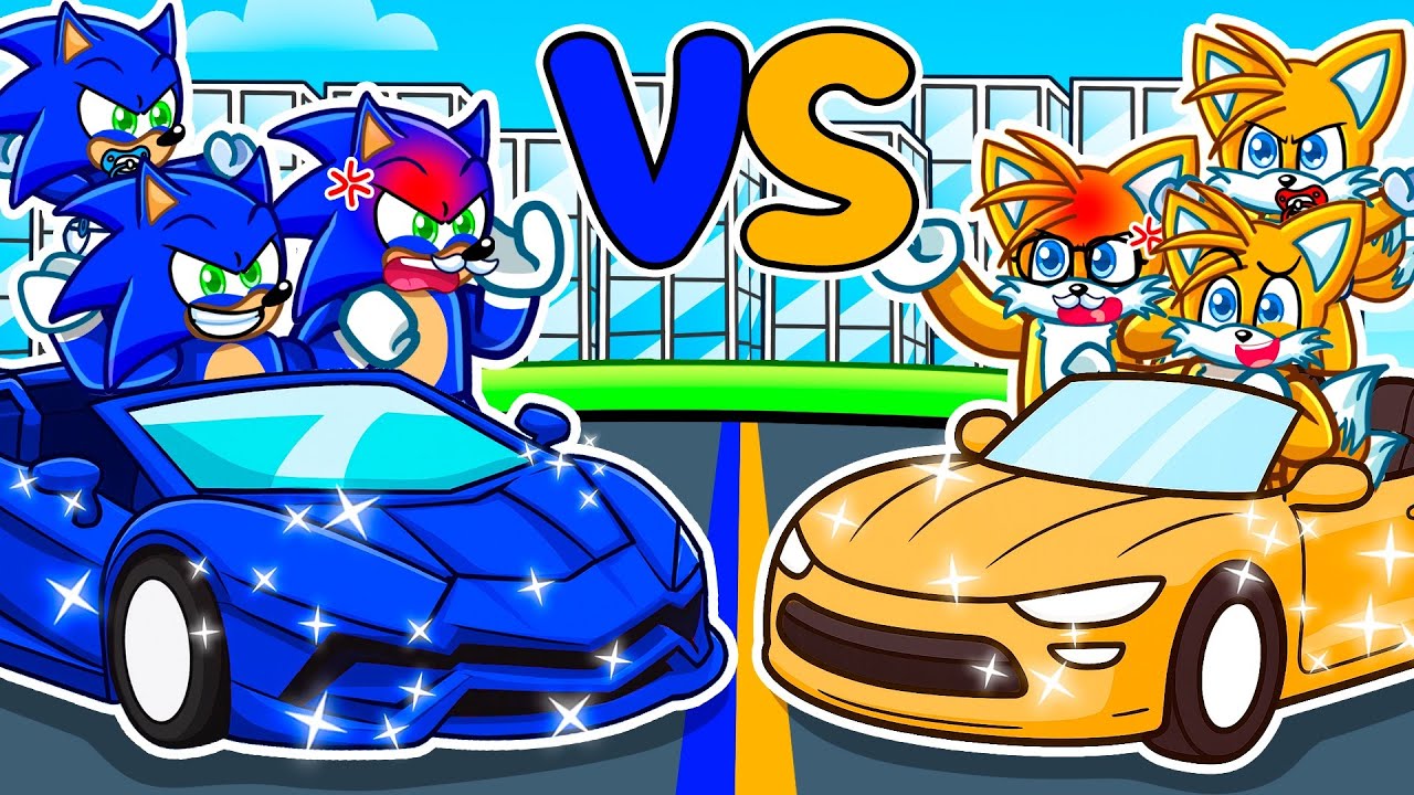 Familia de SONIC vs Familia de TAILS en Driving Empire! (Roblox)