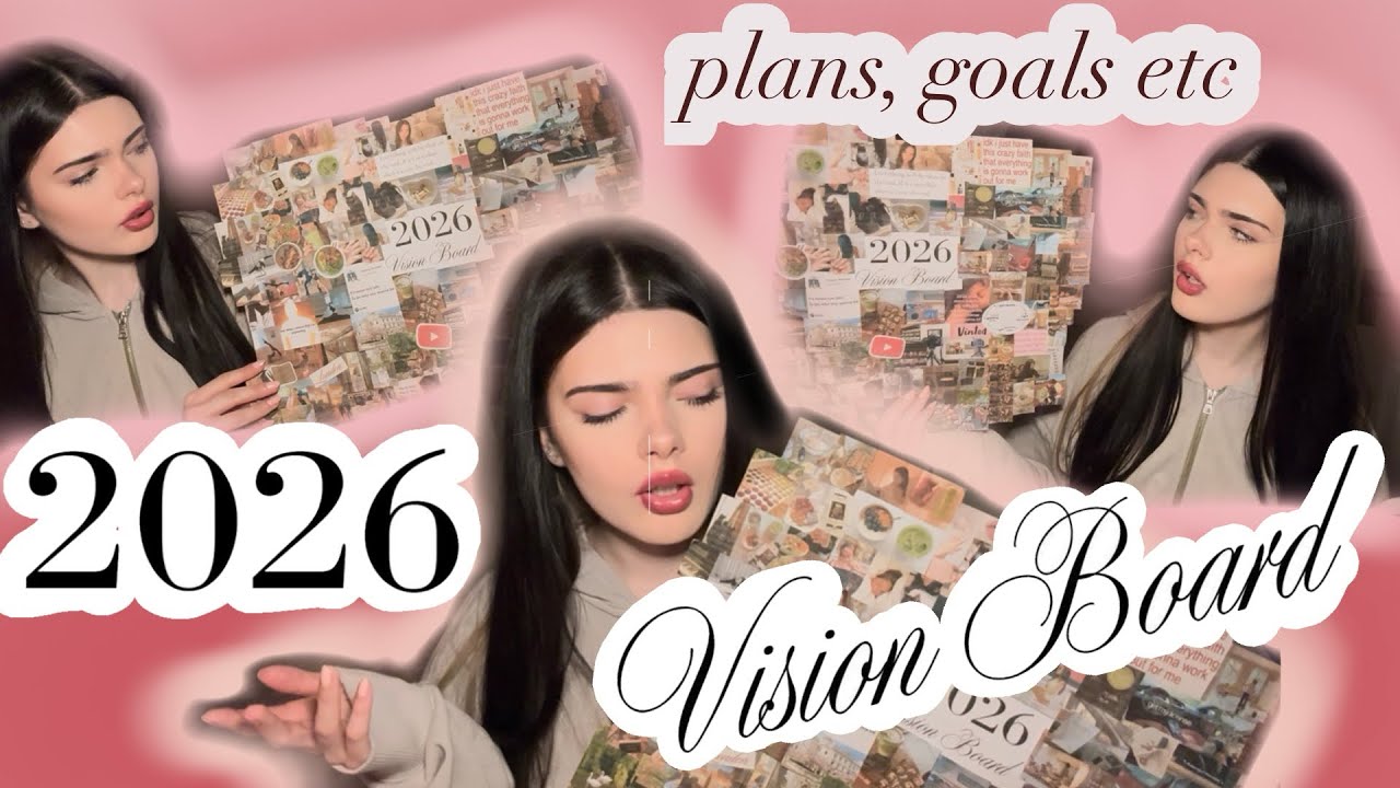 my 2026 vision board🎀🍵- goals, plans etc