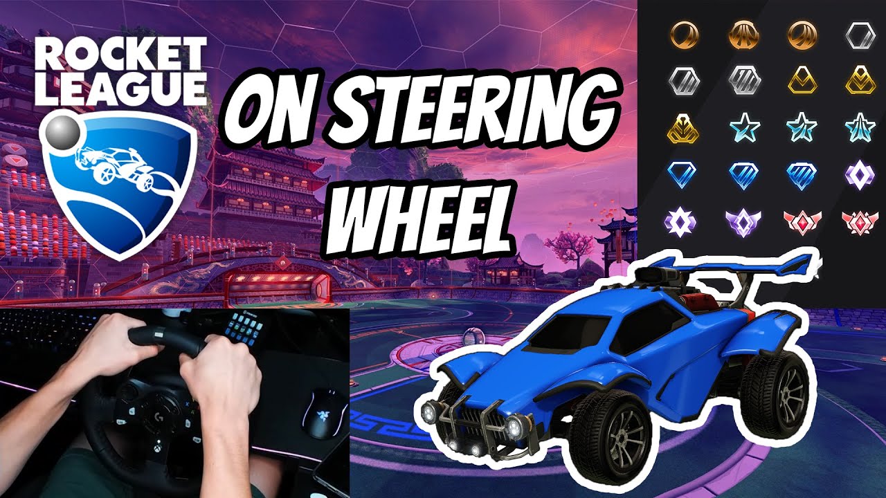Rocket League 1v1s on a steering wheel