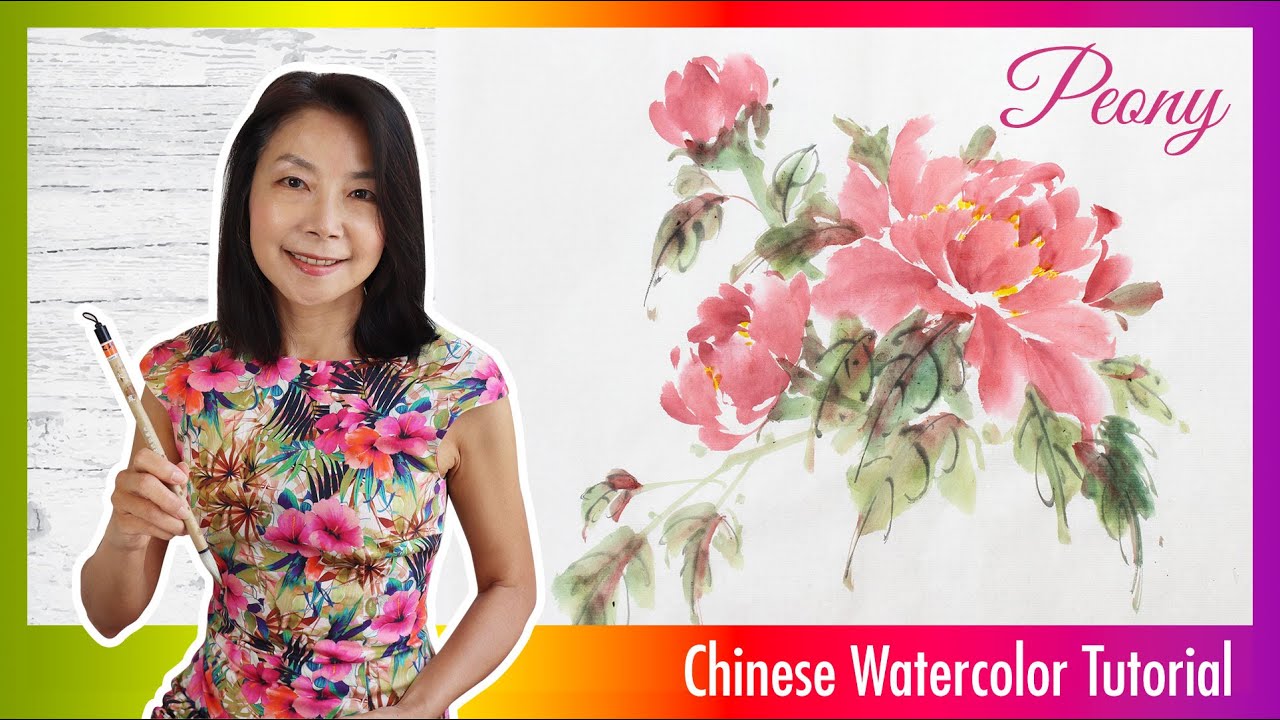 Painting Tutorial in English | Peony