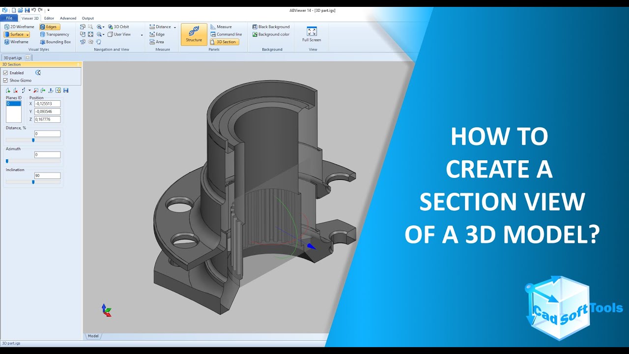 How to create a section view of a 3D model?