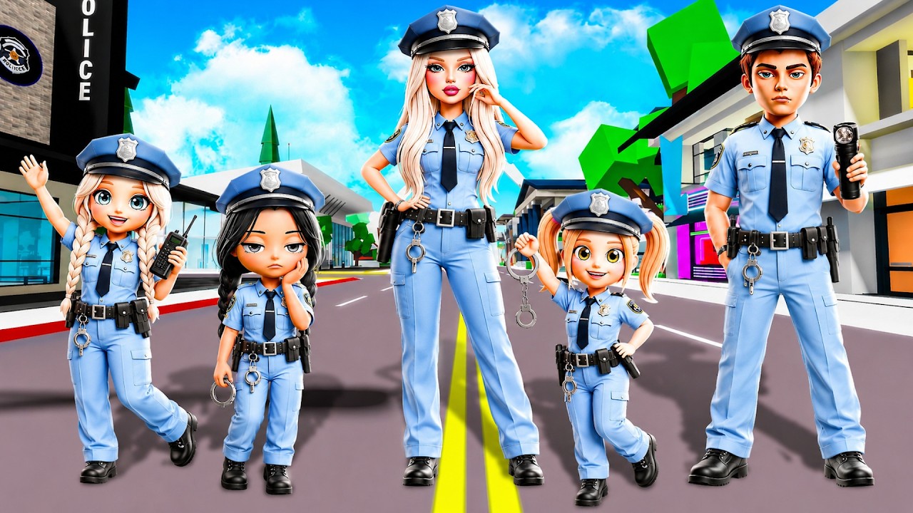 NASZA REALISTYCZNA RODZINA POLICJANT&Oacute;W na BROOKHAVEN w ROBLOX! 👮