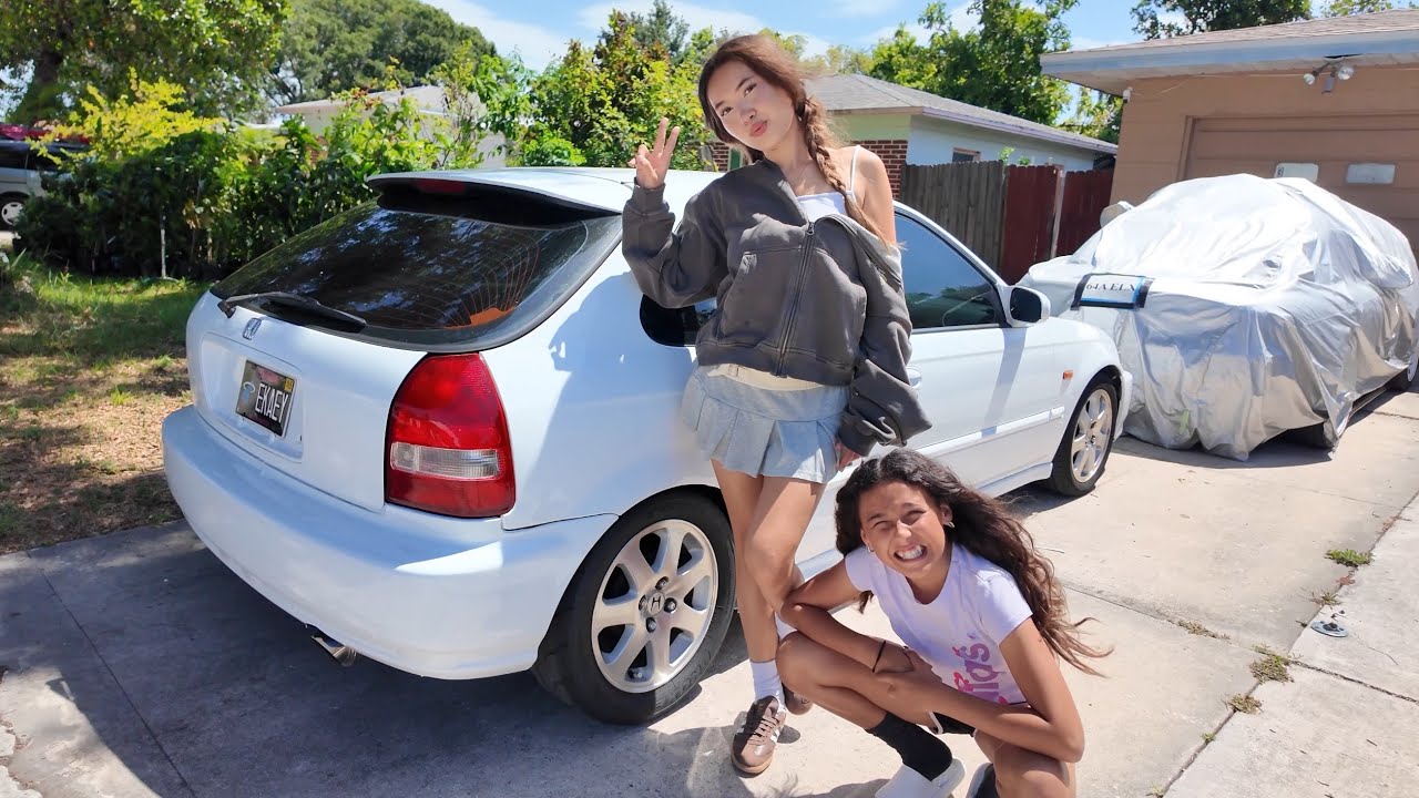 taking my little sister for a drive in my project car | grocery shopping, cafe + chatting