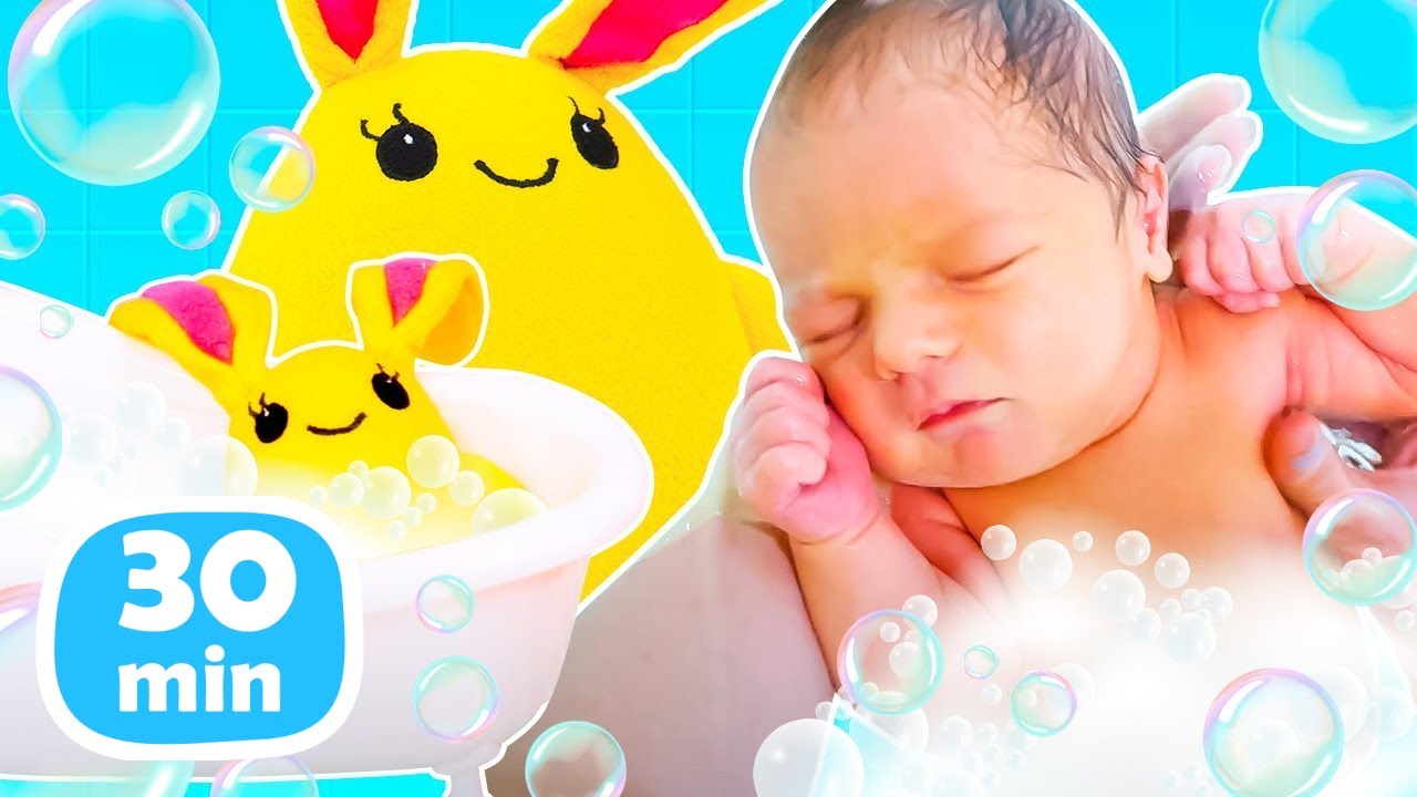 Mam&atilde;e do Lucky: Banho dos Pequeninos! V&iacute;deo Infantil. 👶🐰🧼🛁
