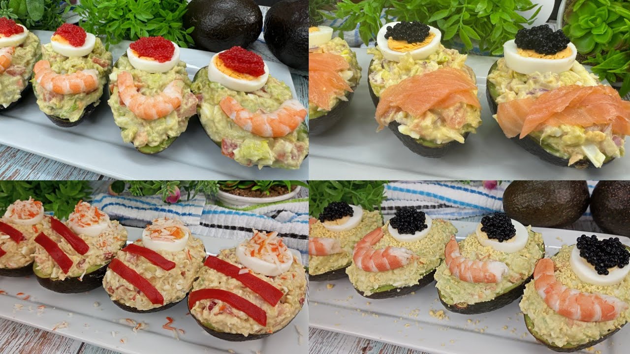 🤩4 Recetas de  AGUACATES RELLENOS ~ Primer plato y entrante para Fiestas y Navidad 😋Riquísimos🎄