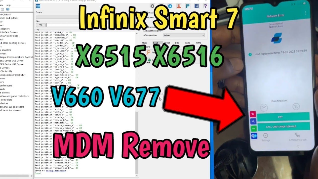 Infinix Smart 7 HD X6516 V660 & V677 MDM Remove Done!!