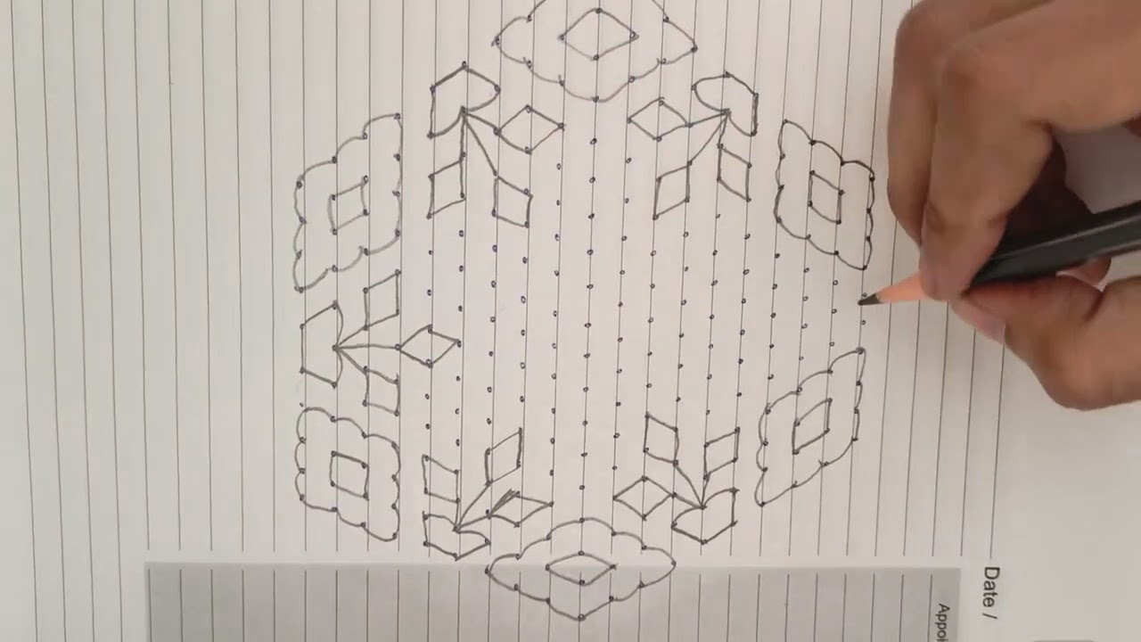 19×10 festival special rangoli design #longvideo #chukalamuggulu #indianart #rangoli 