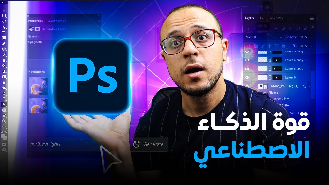 مميزات رهيبة بالذكاء الاصطناعي في الفوتوشوب - Adobe Photoshop Generative Fill