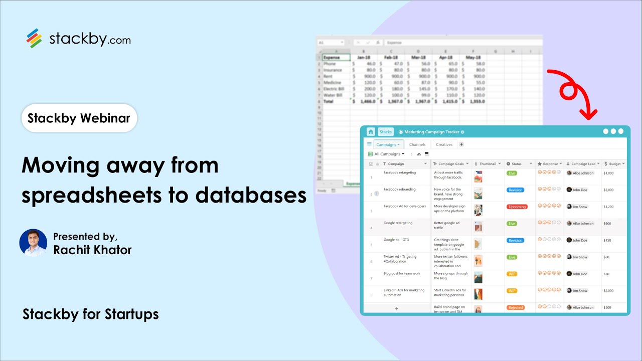 Webinar: Moving From Spreadsheets to Database (like Stackby)