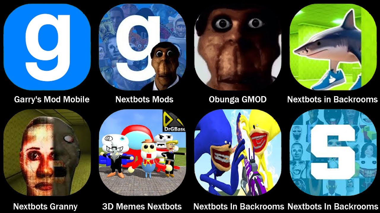 Nextbots In Backrooms,Garry's Mod Mobile,Nextbots Mods,Obunga GMOD,3D Memes Nextbots,Nextbots Granny