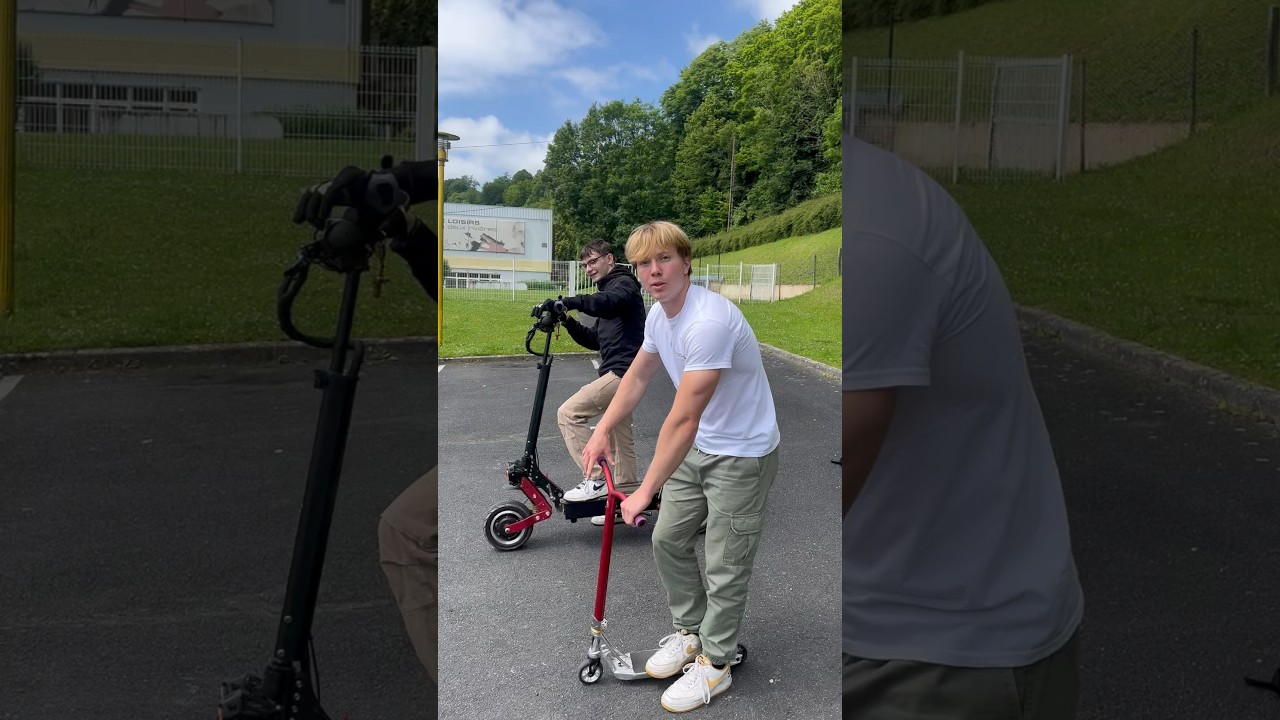 Trottinette &eacute;lectrique 100km/h VS trottinette freestyle ! #course #surpuissant #trottinette