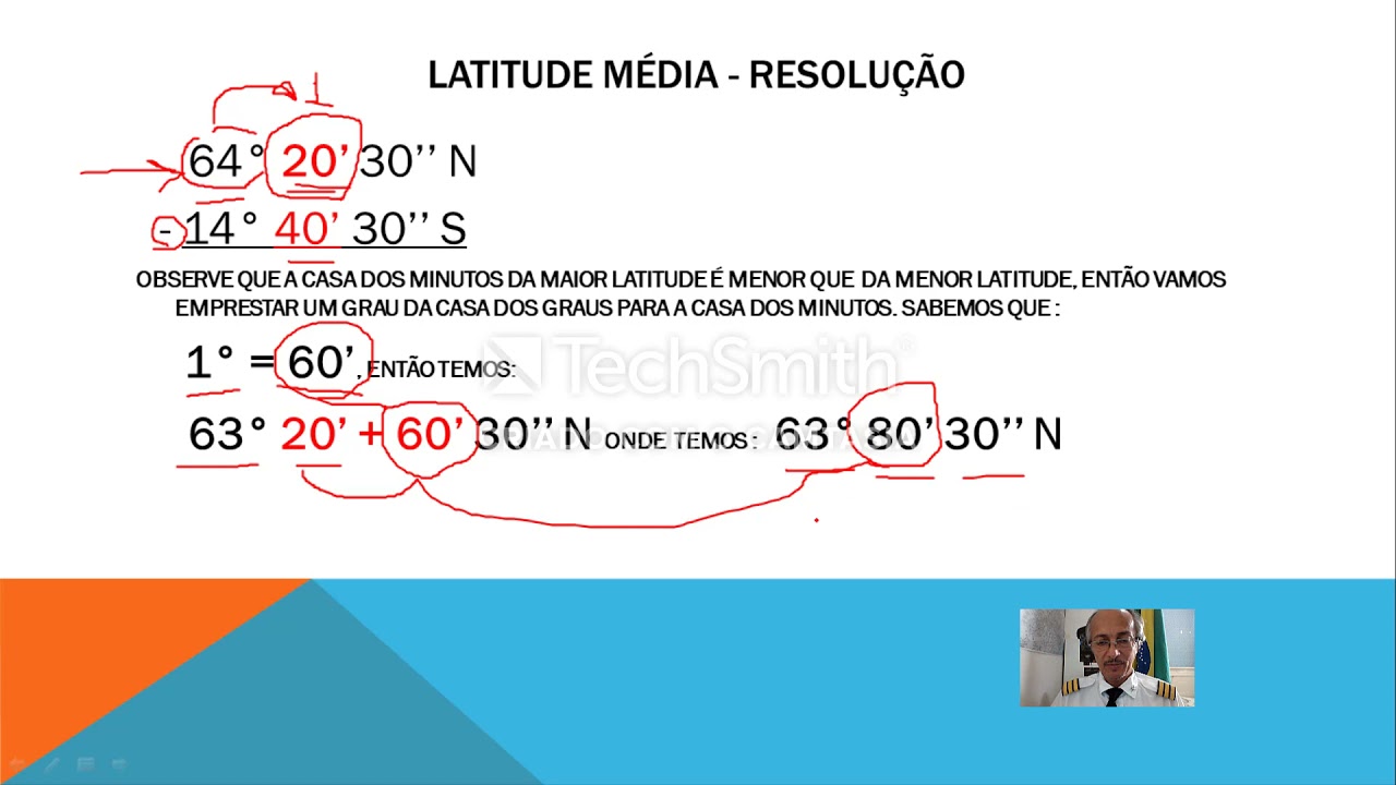 NAVEGAÇÃO AÉREA - LATITUDE MÉDIA - RESOLUÇÃO DE EXERCÍCIO