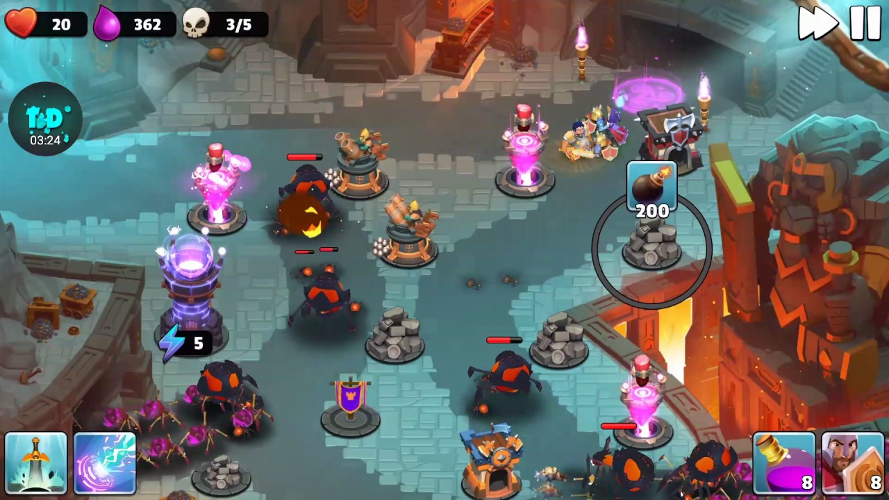 Castle Creeps TD: Chapter 12 - Level 46: Chapelcrashers ( 3 Stars Without Sentinel )