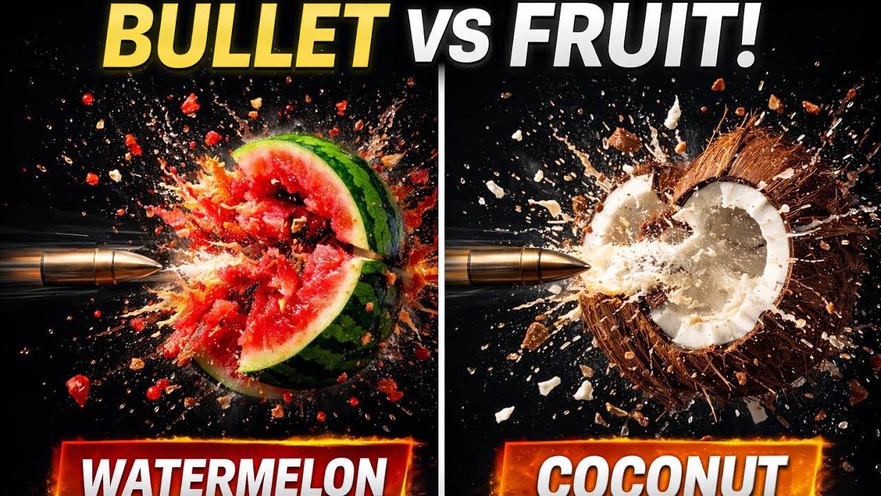 Fruit vs Bullet Slow Motion Compilation 💥 4K Ultra HD Satisfying High Speed Shots
