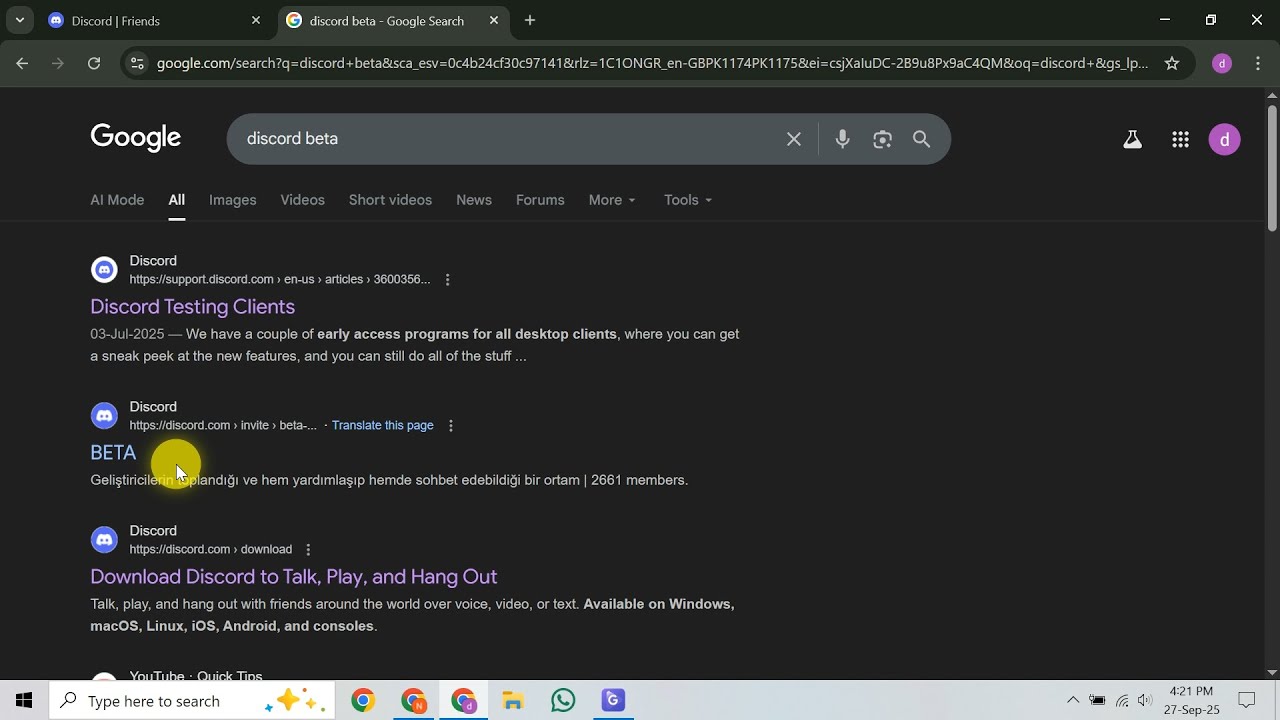 Как включить бета-версию Discord