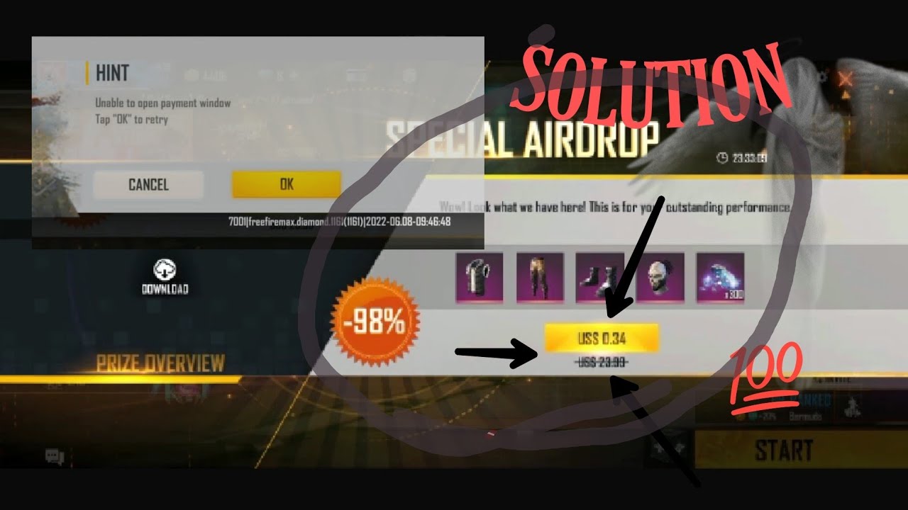 FREE FIRE NEW DOLLAR PROBLEM %FREE FIRE PAYMENT PROBLEM %UNABLE TO OPEN PAYMENT WINDOW IN FREE FIRE