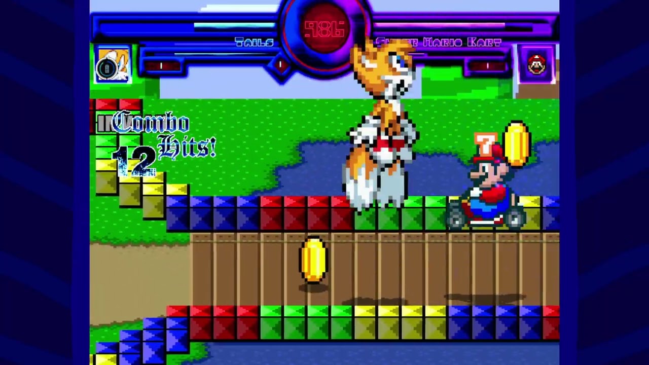 MUGEN: Tails (me) vs. Super Mario Kart (HelloMyNameisAAA)