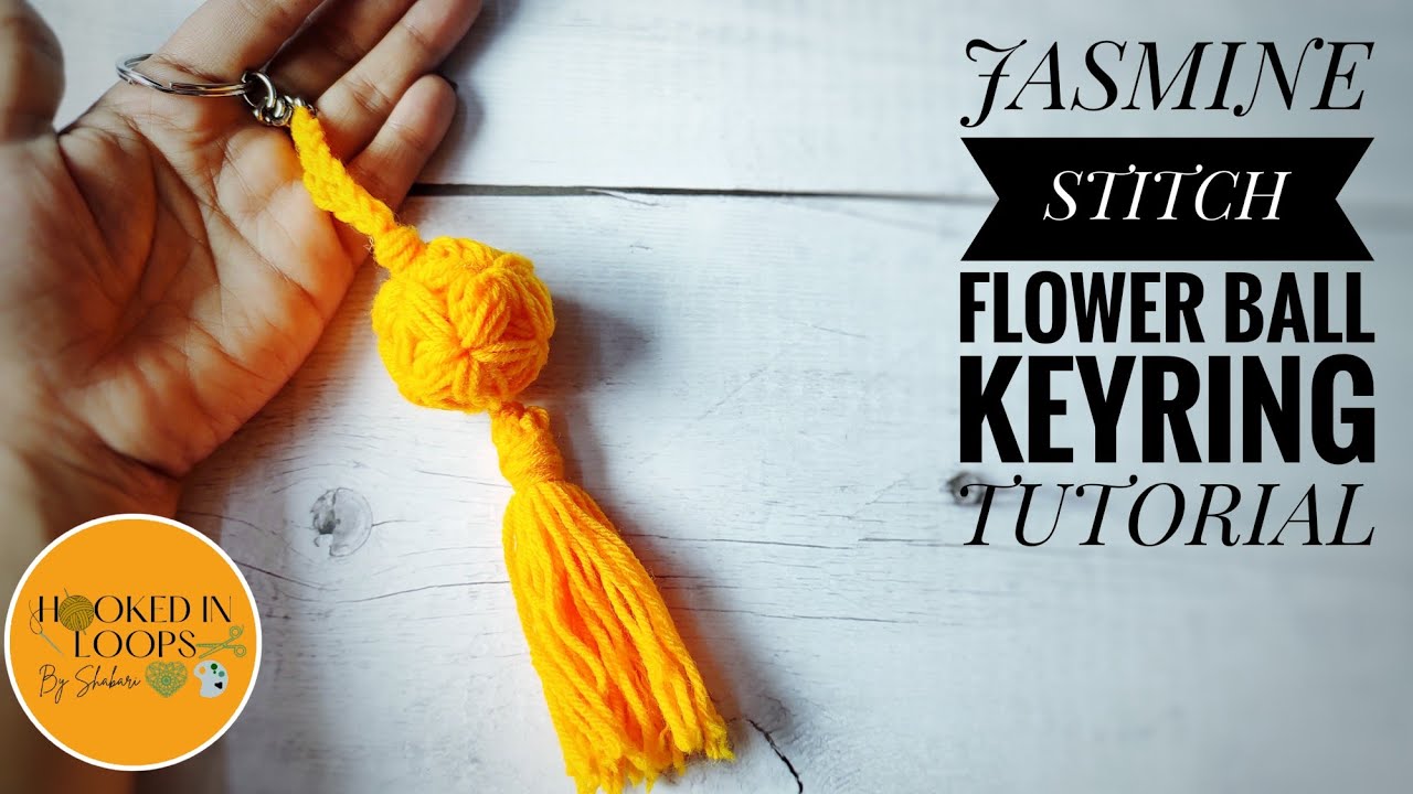 #Crochet #keyring- How to make a crochet jasmine stitch ball keyring | crochet jasmine stitch ball