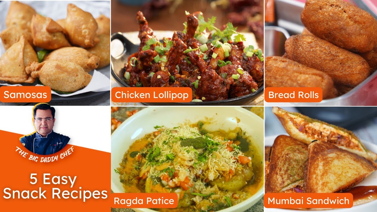 5 Easy party snacks make at home | 5 आसान नाश्ते बनाए घर पर | 5 super easy monsoon snack recipes