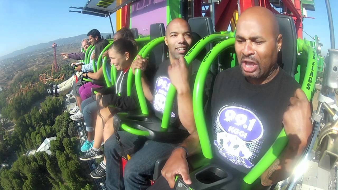 99.1 KGGI 5-Cent & KC  Ride Six Flags Lex Luthor Drop of Doom