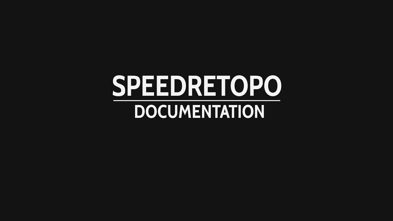Speedretopo Documentation for blender 3.4