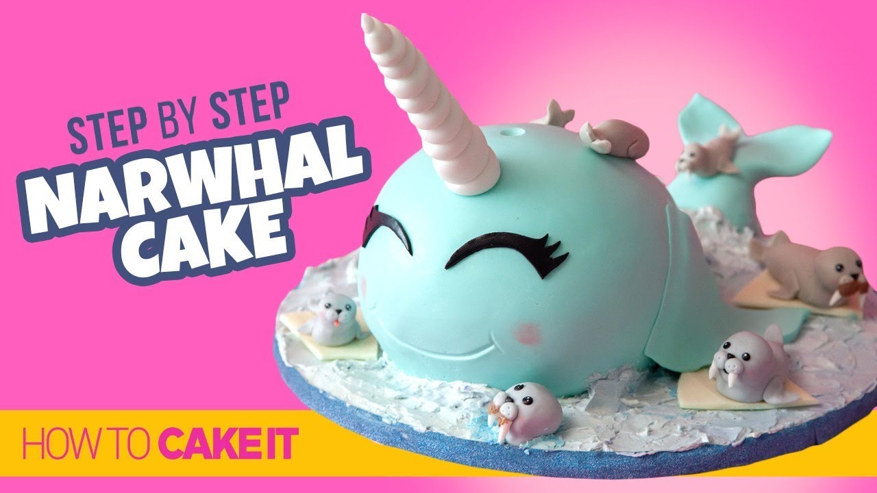 How To Make A SUPER FUN Narwhal Cake by Cassie Garner | How to Cake It Step by Step