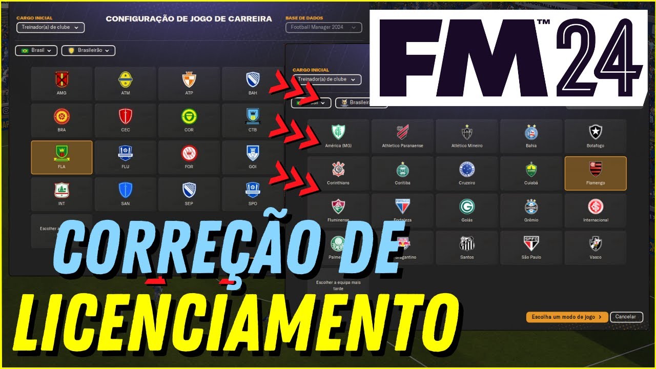 Como CORRIGIR NOMES e CORES dos TIMES no FM 24 | LICENCIAMENTO no Football Manager 2024
