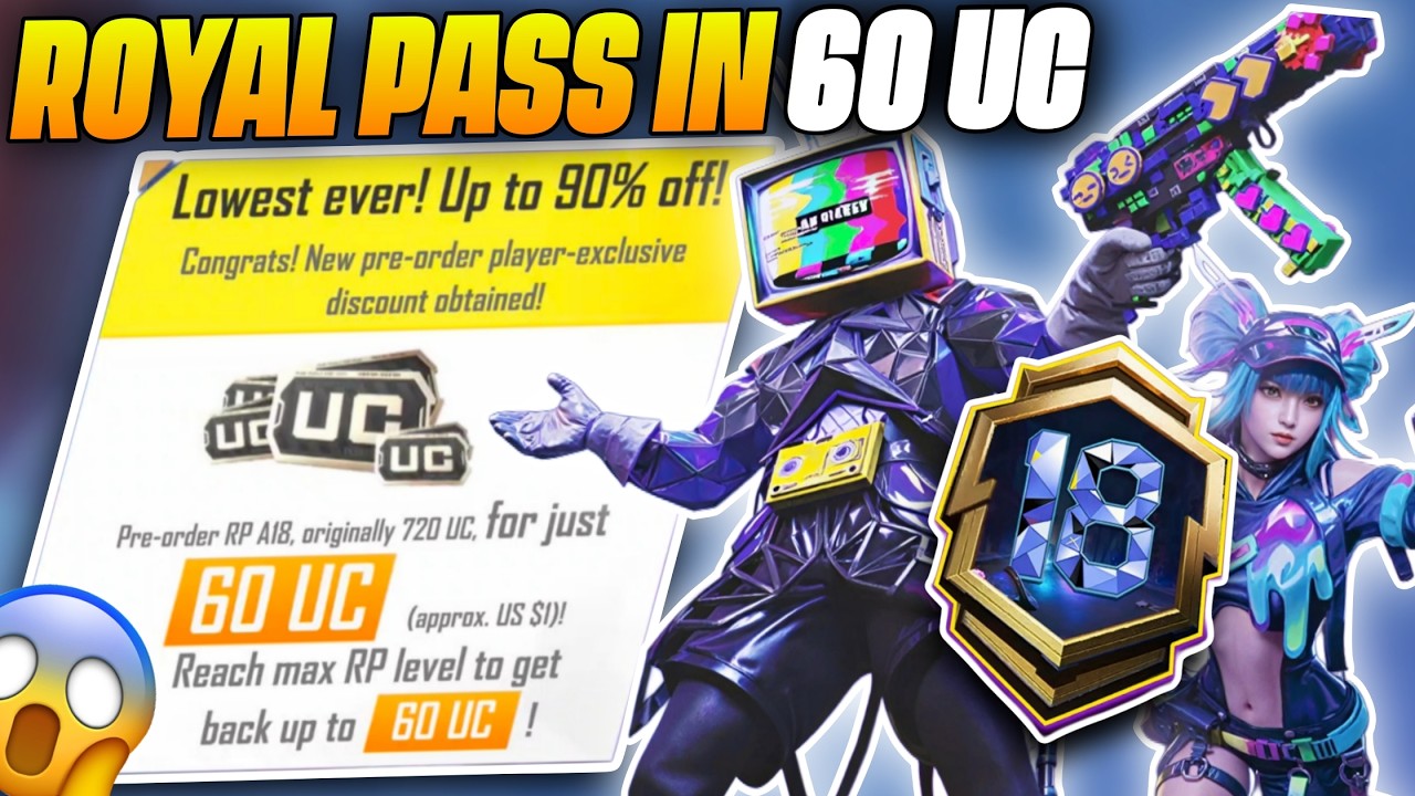😱 A18 ROYAL PASS IN 60 UC / BGMI ROYAL PASS ANNIVERSARY BONUS EVENT