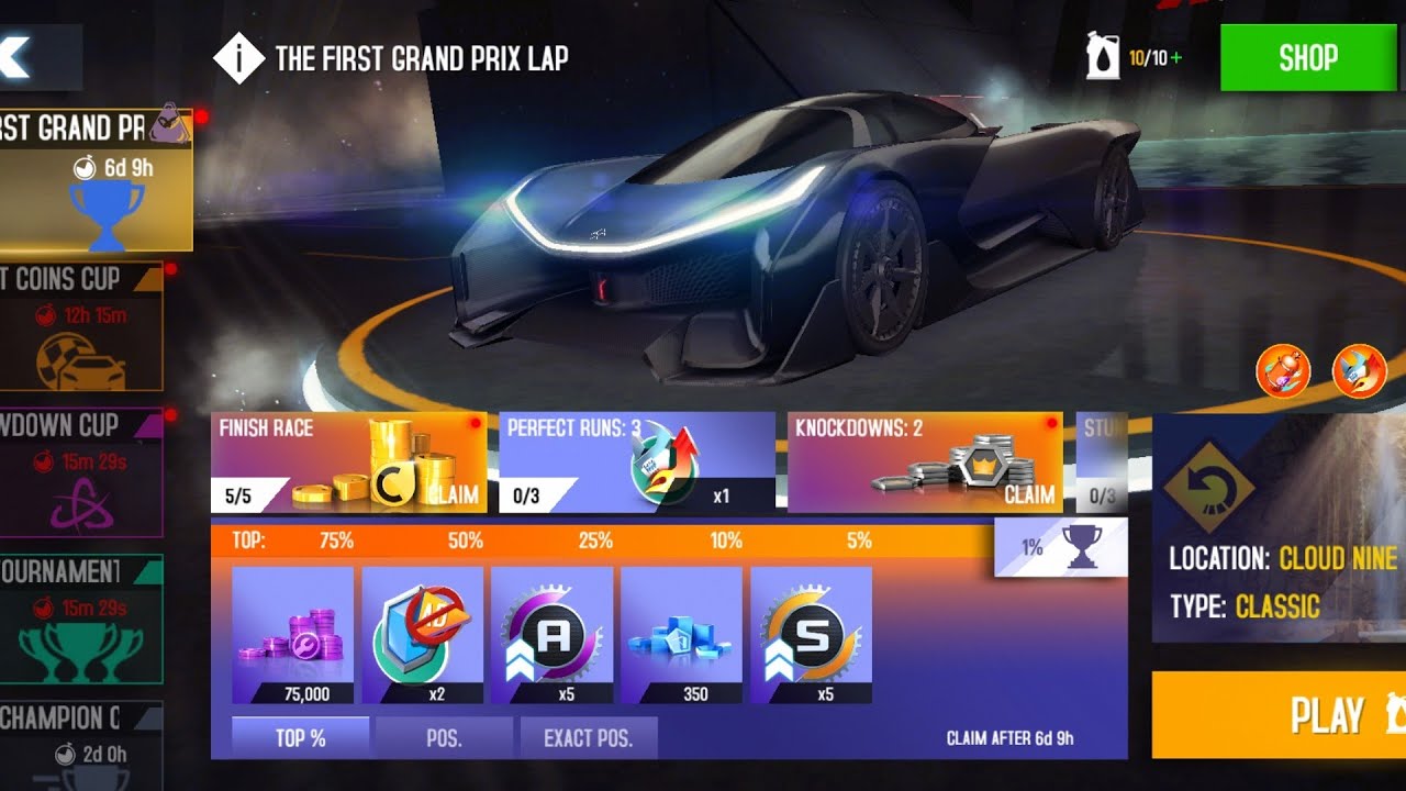 Asphalt 8 The First Grand Prix Lap 🌟 55:3xx 2X Cloud Nine FARADAY Future ⚡#7EGOO Asphalt 8 Update 77